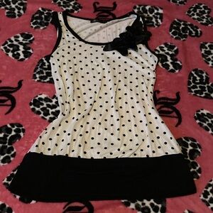 Chicwish Black and White Polka Dot Tank Top